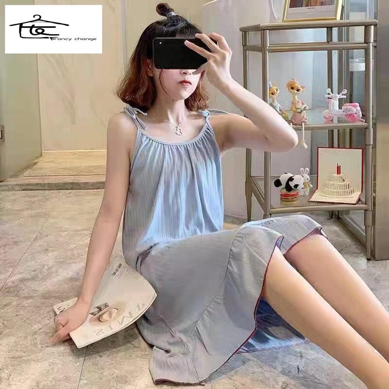 Đầm Ngủ Hai Dây Phong Cách Nhật Bản Dễ Thương Thời Trang Xuân Hè Cho Bạn Gái