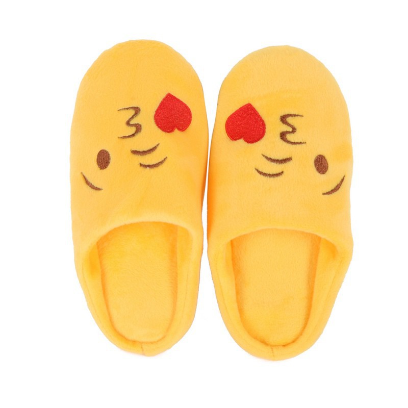 Dép lông họa tiết hình mặt emoji đáng yêu dành cho bé