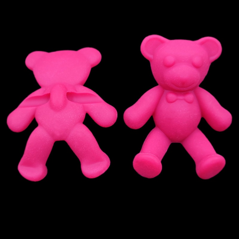 Bộ 2 Hạt Nhựa Hình Gấu 33x30mm Nhiều Màu Sắc