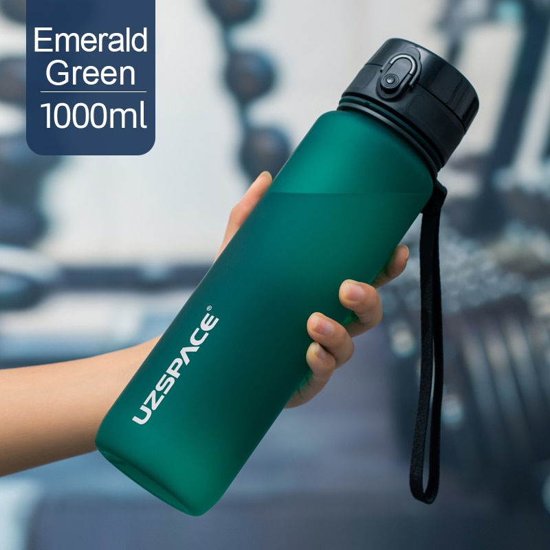 UZSPACE Water Bottle High cost performance Portable Leak-proof Outdoor Tour Sport shaker Drink Tritan Plastic Bottle 500/1000ml