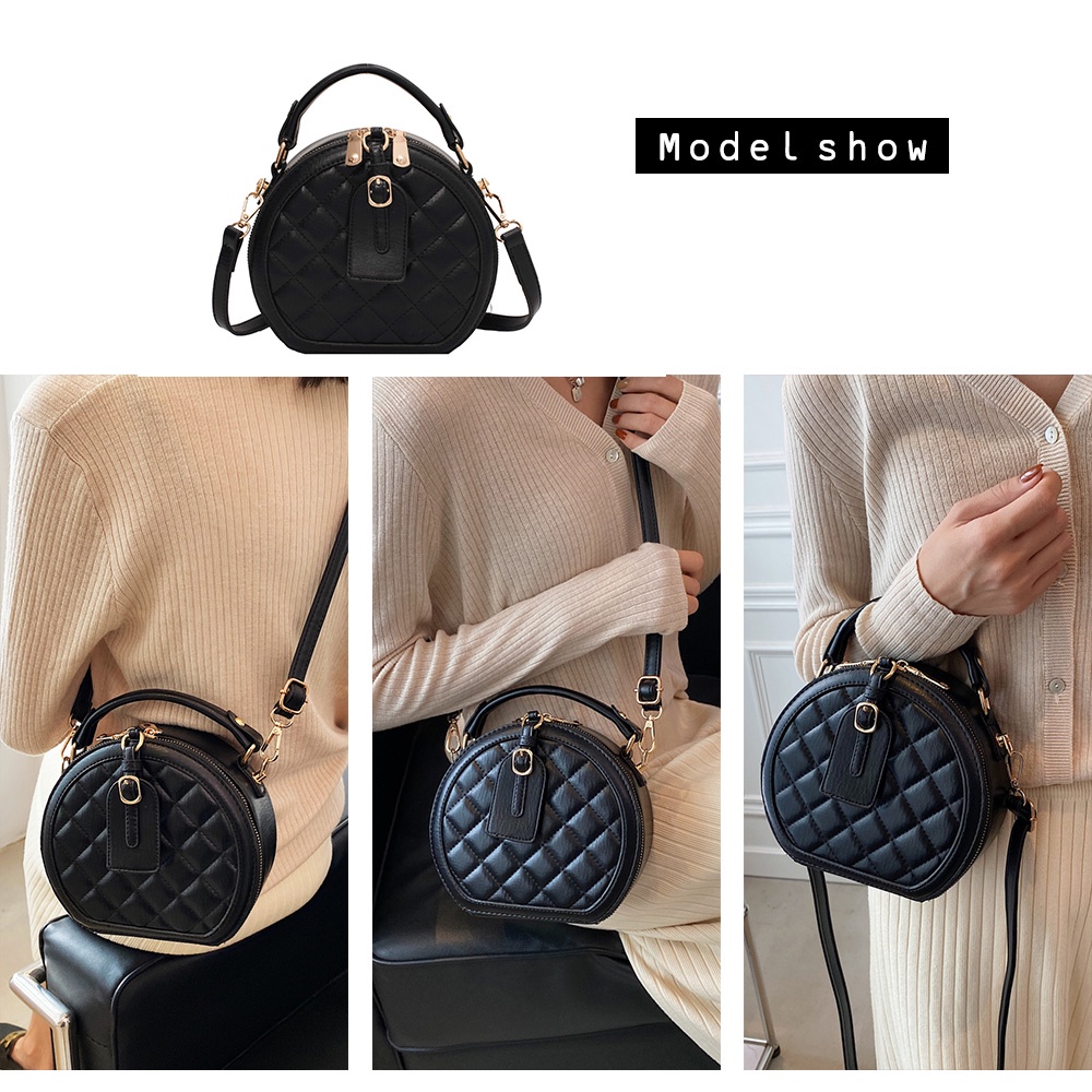 Túi xách nữ đeo chéo giá rẻ trắng tròn hai ngăn phong hàn quốc vintage thiết kế độc đáo đi tiệc đi chơi siêu đẹp