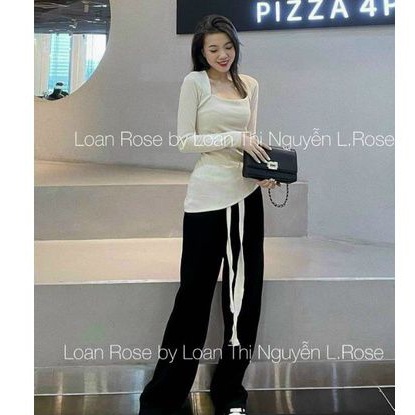 Áo cổ U tay thêu vạt xéo hot trends hiện đại (A15