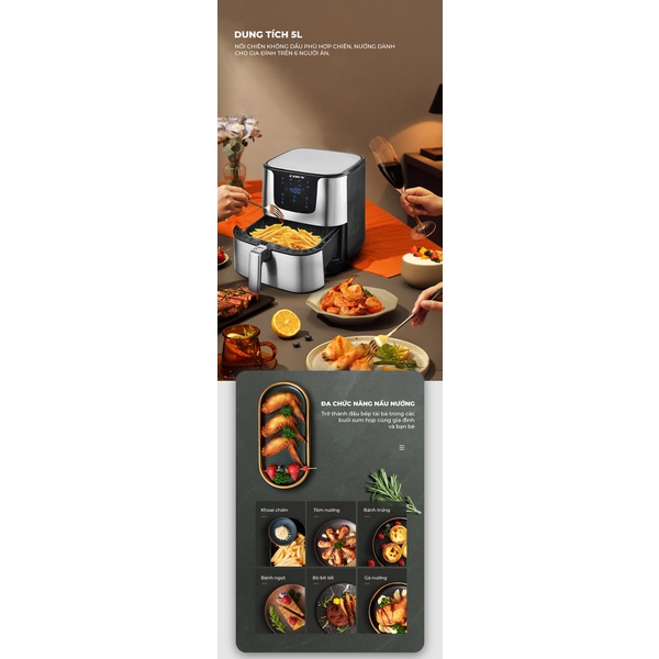 Nồi chiên không dầu điện tử cao cấp 5 lít Coex AFC-3118