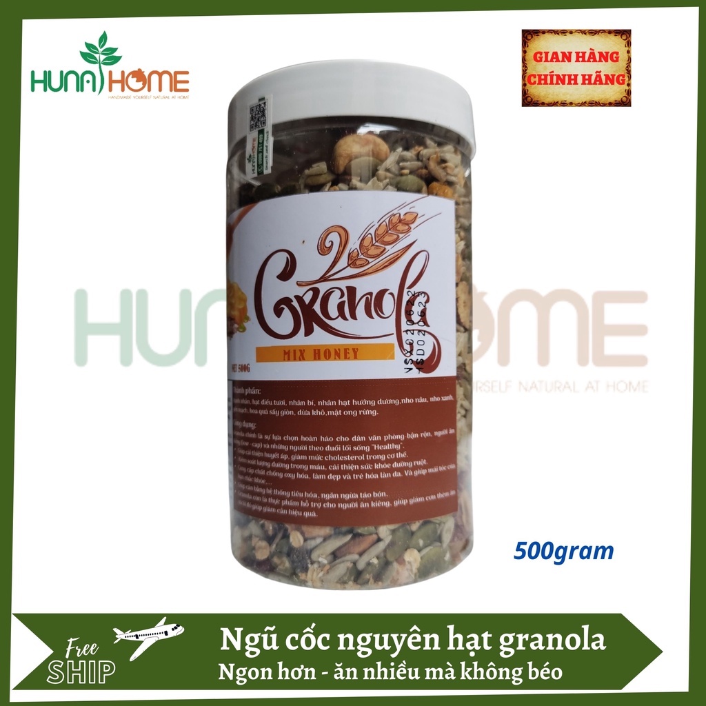 Ngũ cốc nguyên hạt Granola Huna's Home - Ăn ngon, ăn nhiều không lo béo