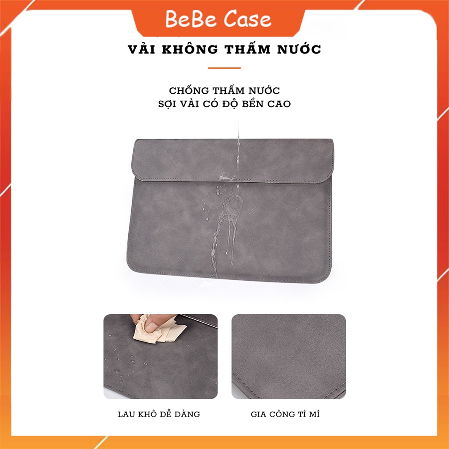 Túi Laptop/ Macbook da cao cấp 1 ngăn chống thấm miệng ngang - Chống thấm nước - Êm ái cực kỳ