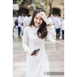 Áo dài trắng phi lụa Thái đẹp new 100% giá cực tốt