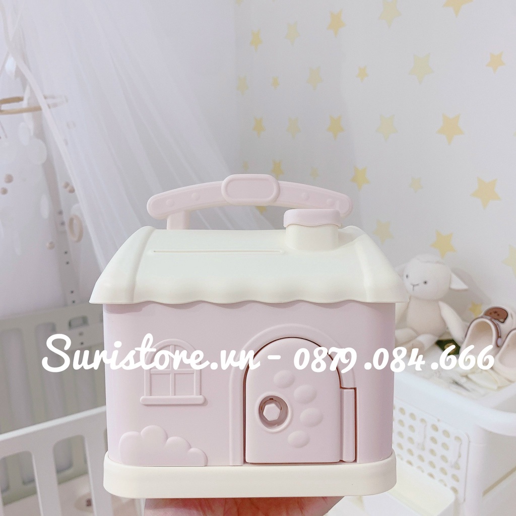Hộp tiết kiệm Ngôi Nhà cute cỡ lớn kèm hình dán