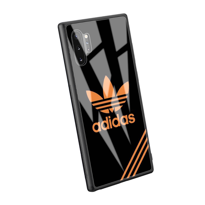 Ốp lưng kính cường lực hình logo Adidas cho Samsung Note 8 9 10 S7 Edge S8 S9 S10 S20 Ultra Lite Plus