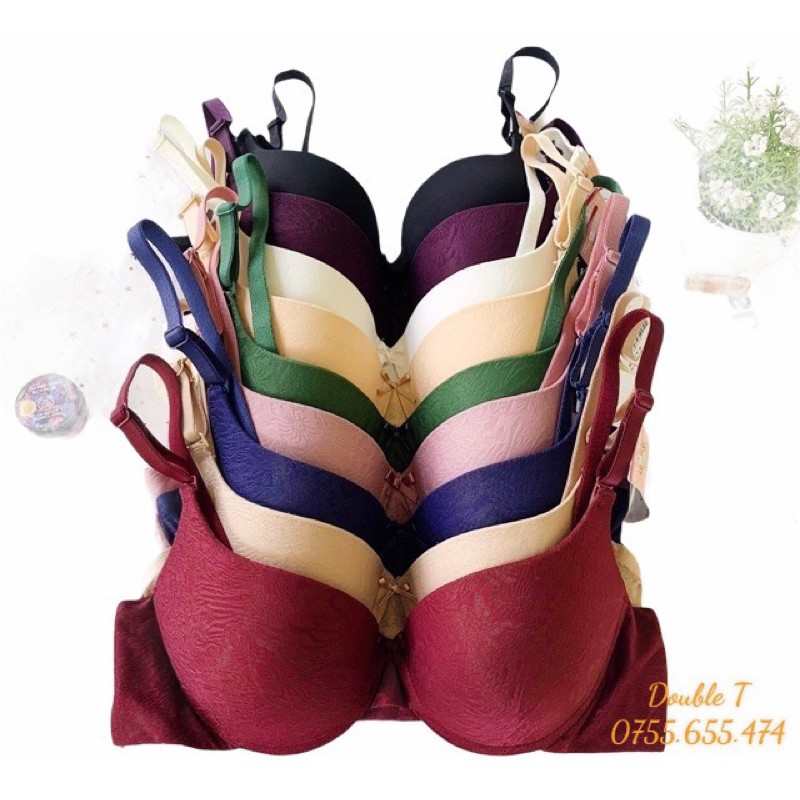 Áo ngực lovely gấm, đệm nâng nhẹ 2-3cm