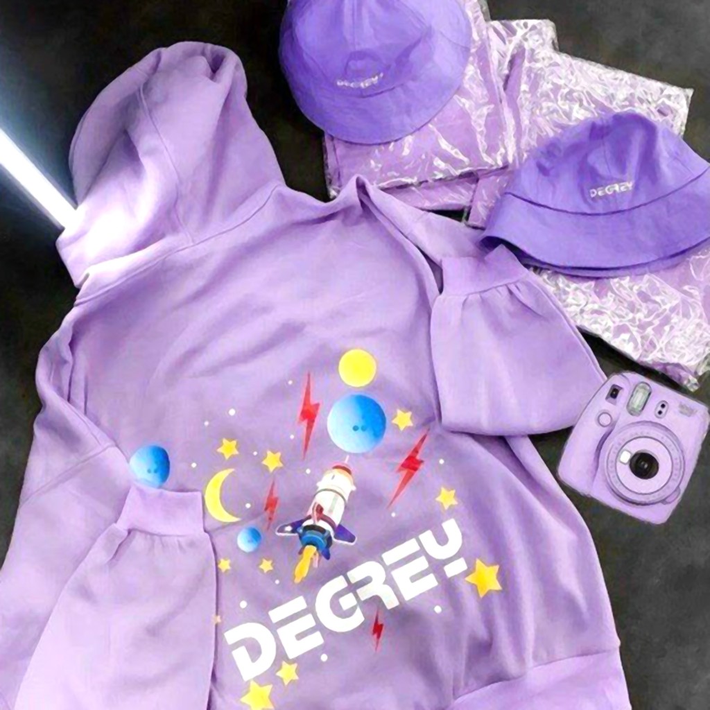 Áo Hoodie Không Xù Lông Dáng Rộng Phong Cách Hàn Quốc Trẻ Trung Cho Nữ và Cặp Đôi In Hình DEGREY D75 | BigBuy360 - bigbuy360.vn