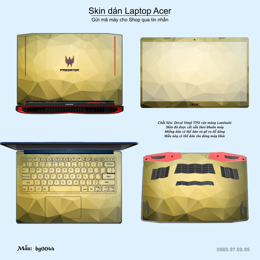 Skin dán Laptop Acer in hình Vân kim cương nhiều mẫu 2 (inbox mã máy cho Shop)