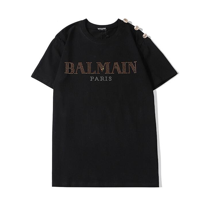 BALMAIN Áo Thun Tay Ngắn In Chữ Thời Trang Cho Nam Và Nữ