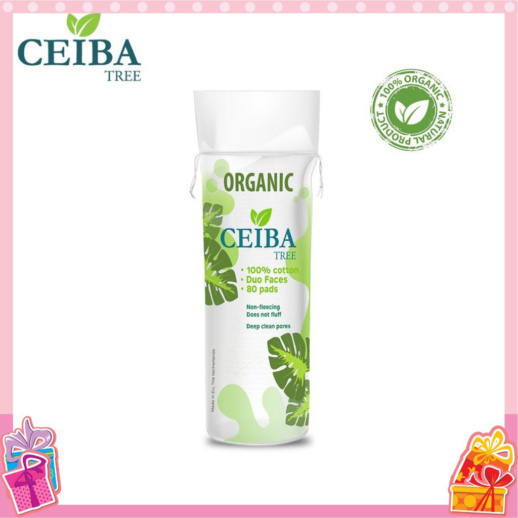 Bông Tẩy Trang Hữu Cơ Organic Ceiba Tree 80 miếng