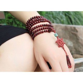 (HCM) Vòng Tay Gỗ 216 Hạt Phối Bánh Xe Pháp Luân Tây Tạng