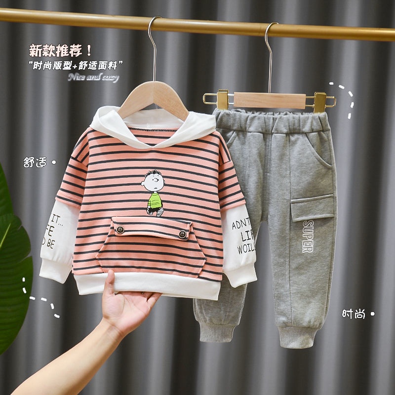 Set Đồ Thể Thao Hai Món Thời Trang Xuân Thu Cho Bé Trai