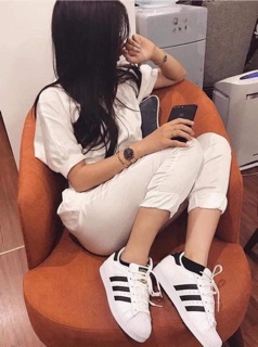 Giày thể thao trắng 3 vạch