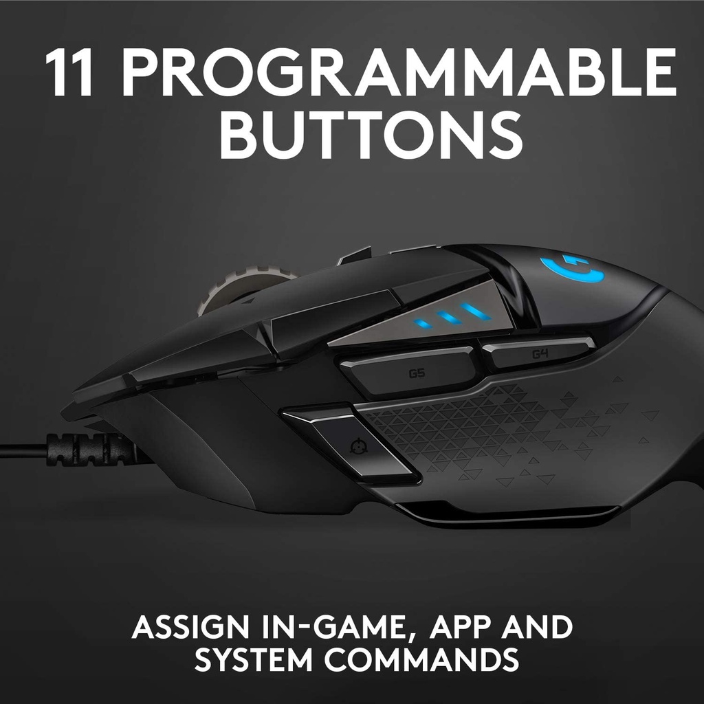 Chuột Gaming Logitech G502 12000DPI, 11 NúT BấM