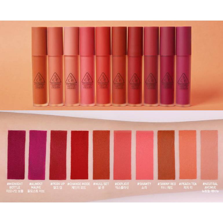Son Kem Lì 3CE SOFT LIP LACQUER Hàn Quốc Chính Hãng | BigBuy360 - bigbuy360.vn