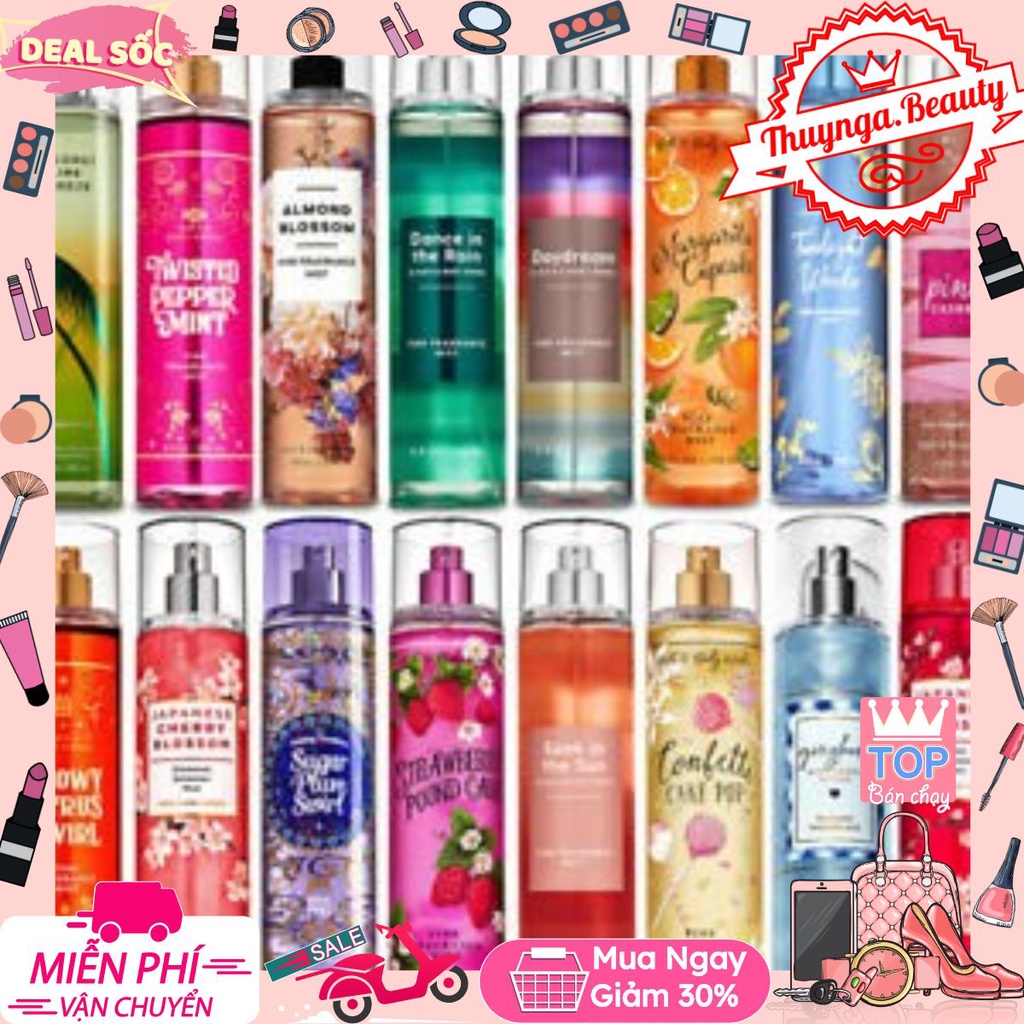 [ 10ml ] Xịt thơm Body Mist Bath and body Works 10ml