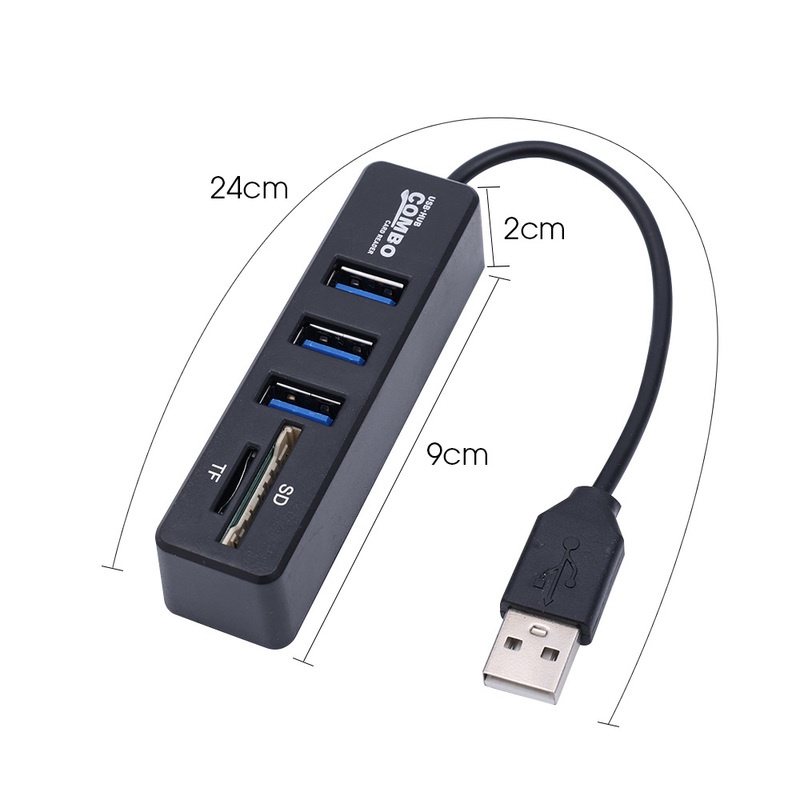 Bộ Chia USB 2.0 5 Trong 1 Siêu Tốc Độ 3 Cổng USB SD TF