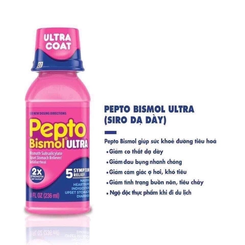 (Hàng Mỹ đủ Bill) Siro Pepto Bismol hỗ trợ tiêu hoá, dạ dày của Mỹ