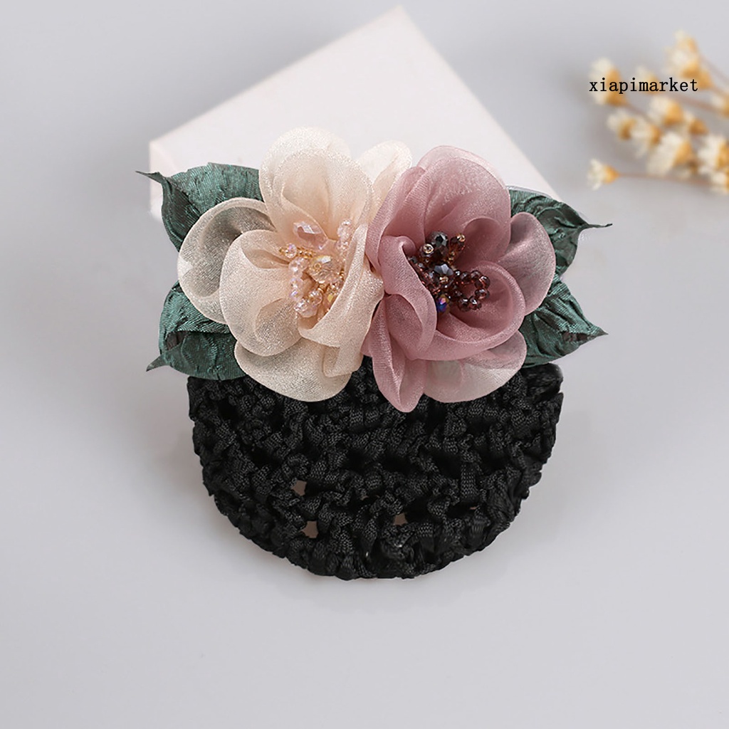 Dây Buộc Tóc Co Giãn Đính Hạt Và Hoa Thanh Lịch Cho Nữ B1K_Bộ