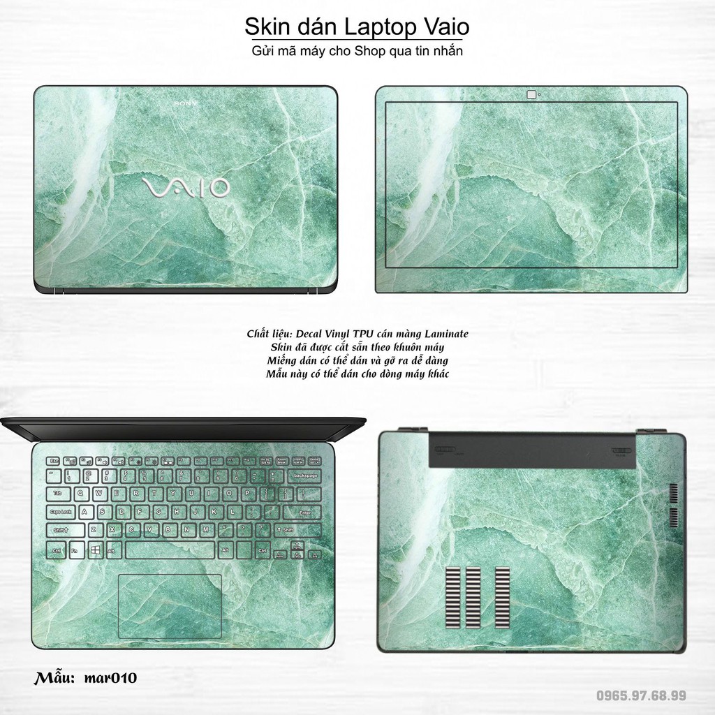 Skin dán Laptop Sony Vaio in hình vân Marble nhiều mẫu 2 (inbox mã máy cho Shop)