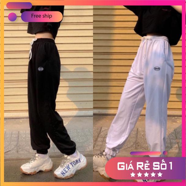 FREESHIP Quần JOGGER In SPUN [FREESHIP] Quần Bo Ống 2 Màu Đen Trắng