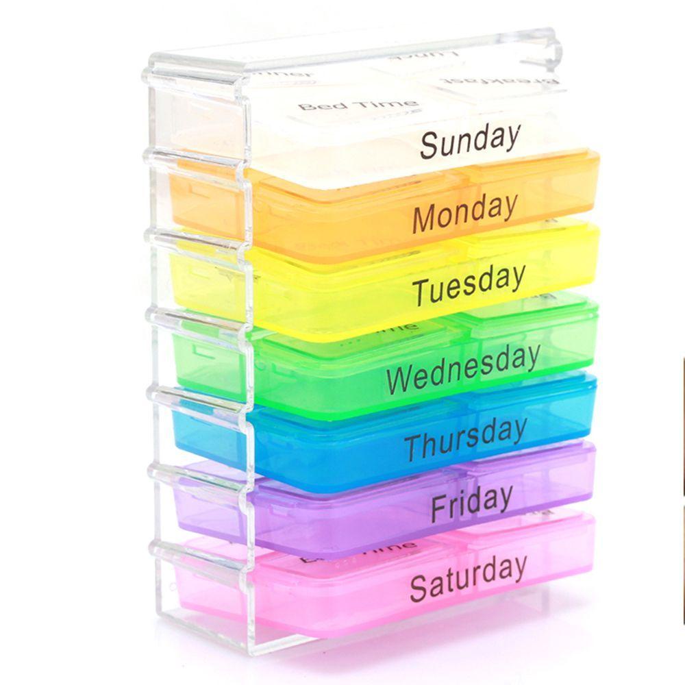 Hộp Đựng Thuốc Hàng Tuần Nhiều Màu Sắc Bền Bỉ Chất Lượng Cao Ốp
