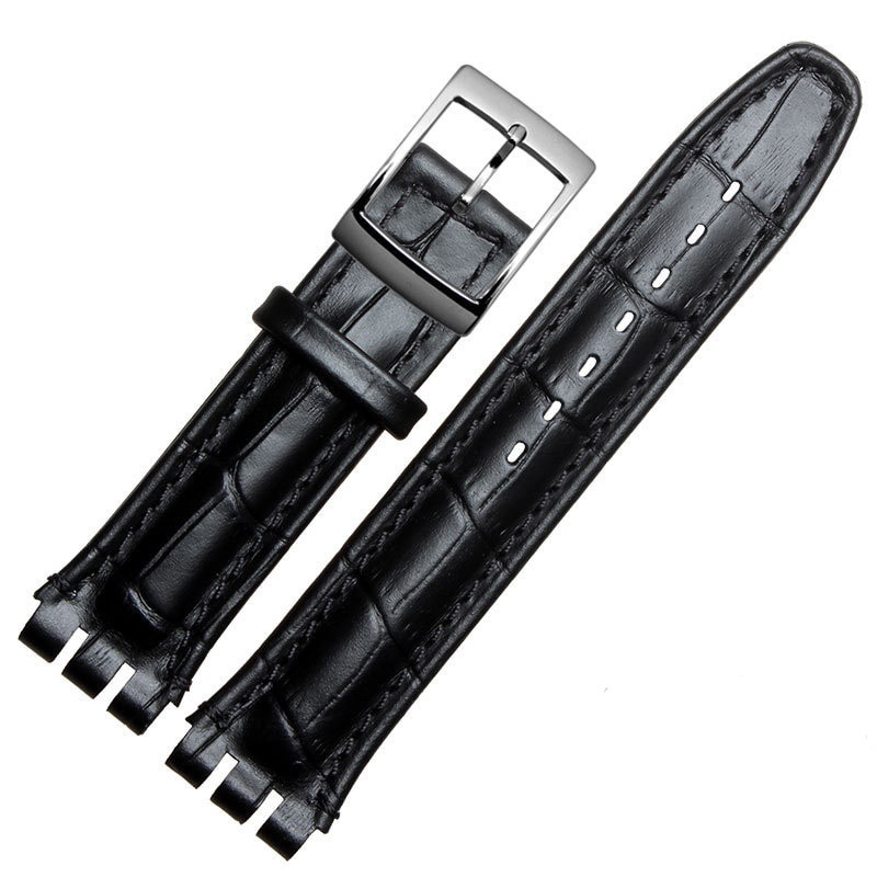 Dây Đeo Đồng Hồ 17Mm 19mm Bằng Da Màu Nâu/Trắng/Đen Chất Lượng Cao