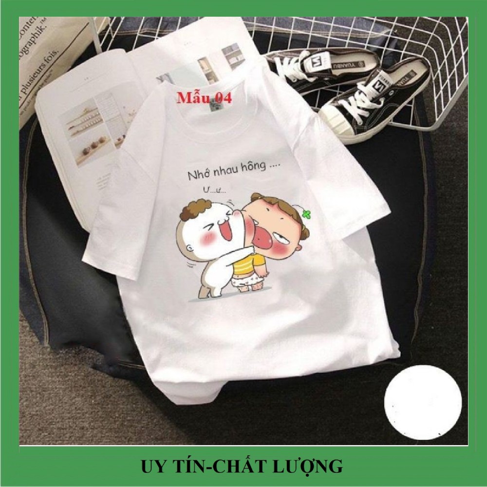 Áo cộc tay in chữ nhớ nhau không, vải đẹp hình in rõ nét.Áo đôi nam nữ tình yêu đẹp giá rẻ.