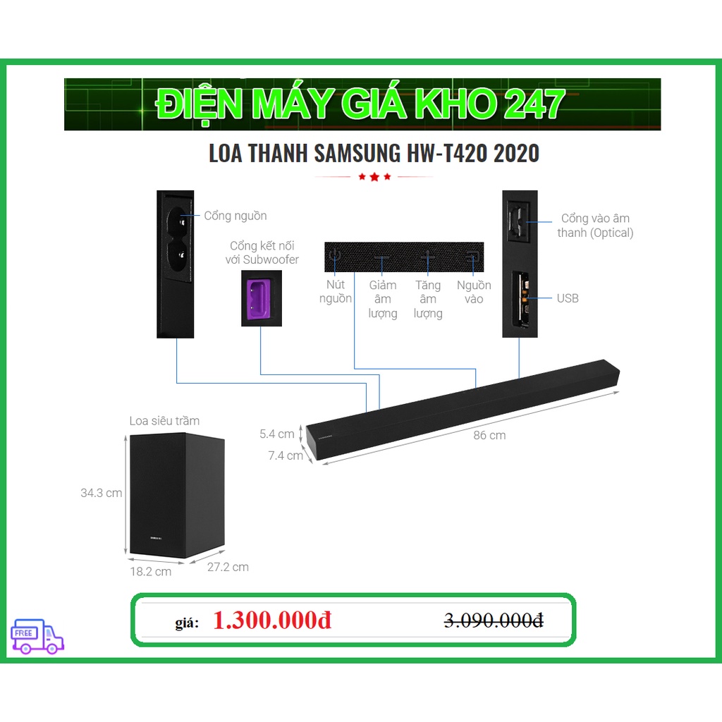 LOA THANH SAMSUNG HW-T420 2020