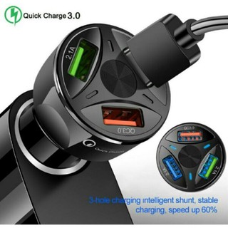 Tẩu sạc điện thoại gắn trên xe ôtô 3 cổng sạc usb cao cấp
