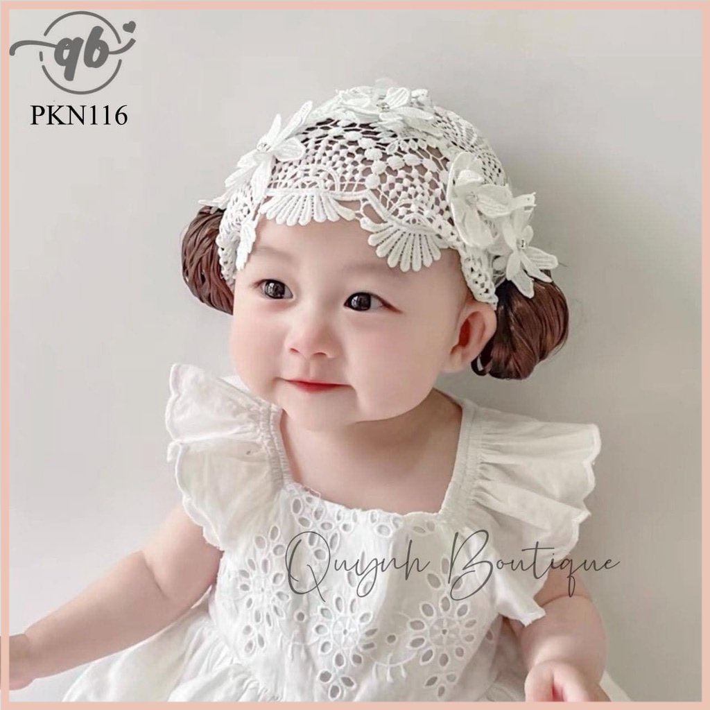 Mũ xinh trẻ em Quỳnh Boutique mẫu nón tóc giả siêu yêu cho bé
