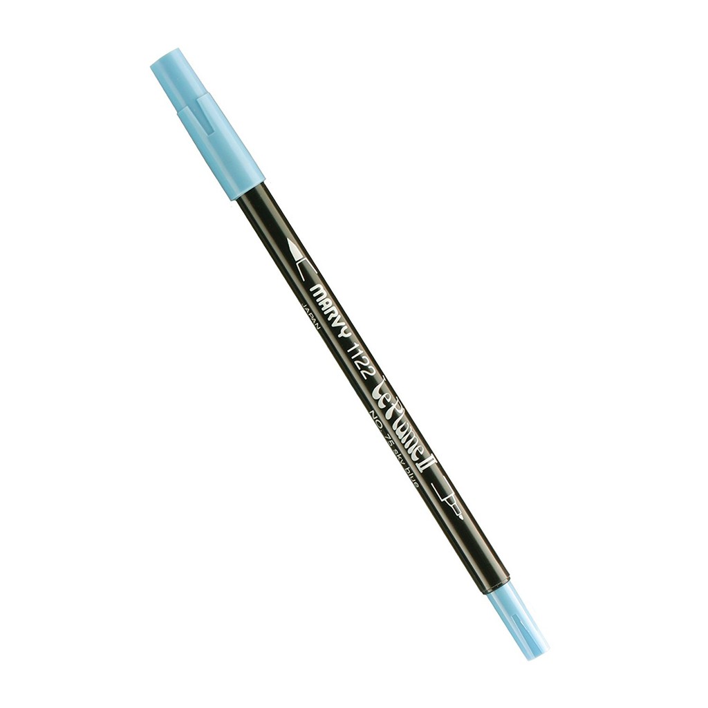 Bút lông đầu cọ viết calligraphy Marvy Le Plume II Double-Sided Watercolor Marker - Màu xanh da trời (Sky Blue - 75)