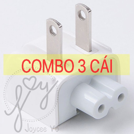 COMBO 3 cái Đầu cắm sạc điện 2 chấu gấp gọn cho tablet/laptop táo