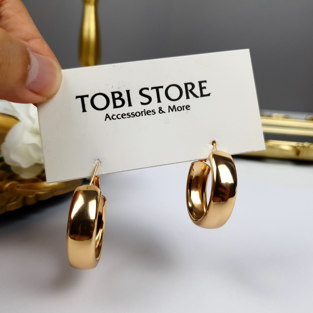 Khuyên tai tròn to hoa tai nữ cá tính NO SKU 50 TOBI STORE