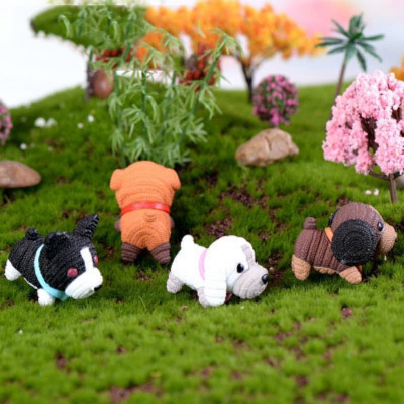 |FREESHIP| Phụ kiện Chó Giả Len- Phụ kiện trang trí cây xanh để bàn làm việc, mô hình trang trí cho bể cá,tiểu cảnh