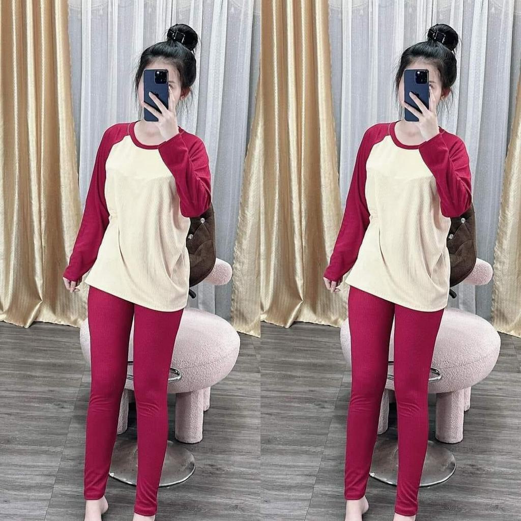 sét bộ gân dài tay phối màu