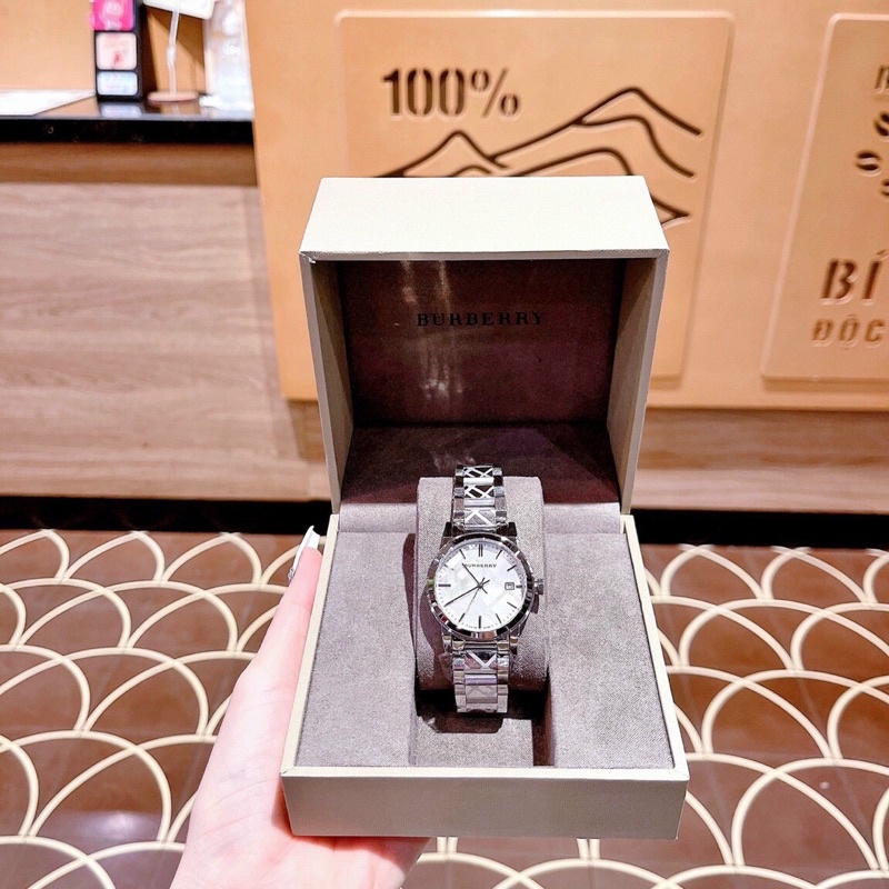 BURBERRY 34mm - Đồng Hồ Nữ Máy Nhật Bản Bảo Hành 24 Tháng
