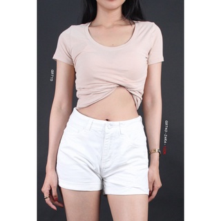 Q8740 - quần short jean z4ra lật lai, trơn