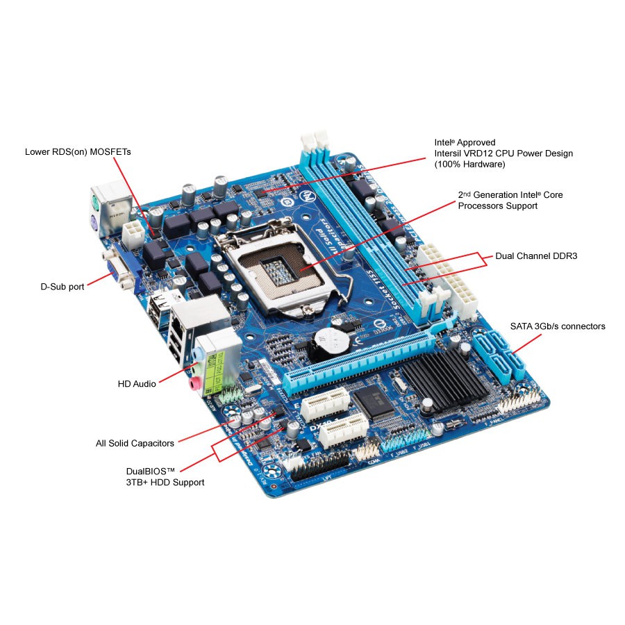 Bo mạch Mainboard GIGA H61 M-D | BigBuy360 - bigbuy360.vn