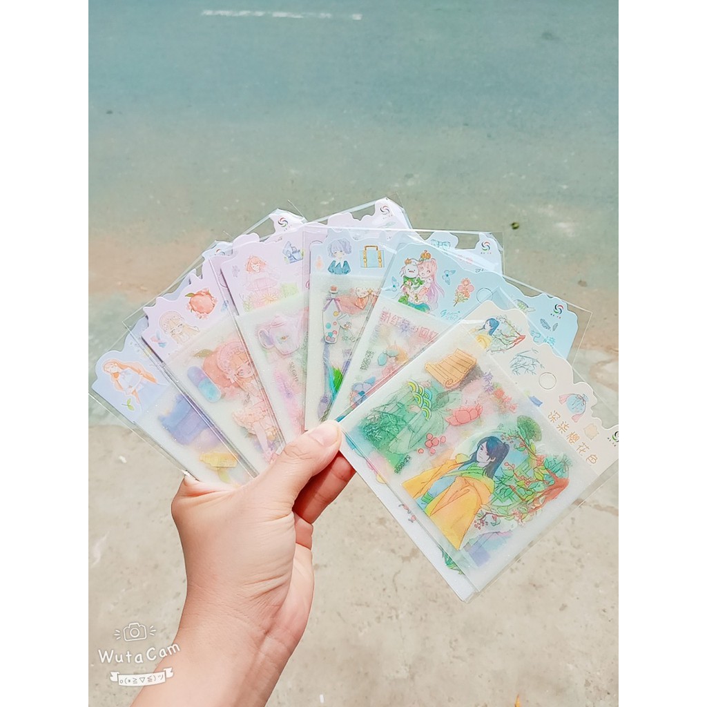 Gói 4 Tờ sticker Nhũ Sz-G
