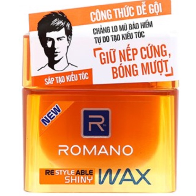 Wax vuốt tóc Romano Restyleable Shiny Giữ nếp cứng, bóng mượt 68g