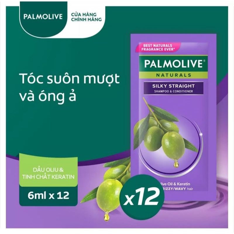 Dầu gội xả Palmolive suôn mượt óng ả 12 gói