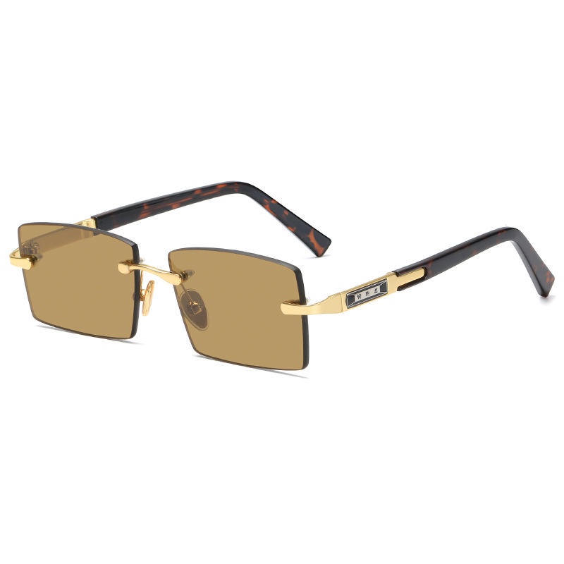 Kính Mát Gọng Vuông Lớn Đính Đá Pha Lê Thời Trang Cho Nam Trung Niên