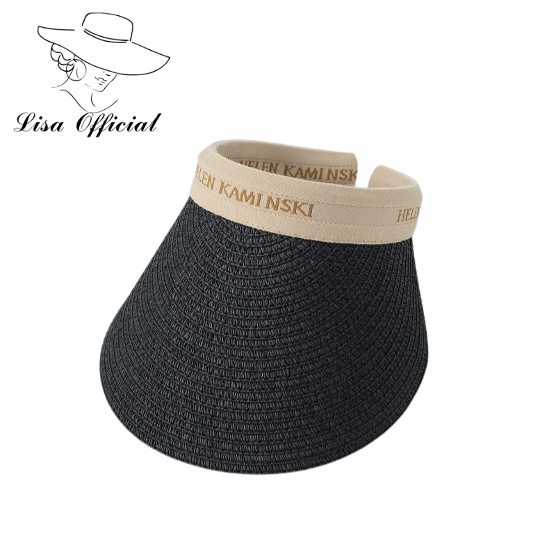 Mũ Chống Nắng  Lisa Official  Mũ Cói Che Nắng Hở Chóp Phối Mũ Lưỡi Vịt Thời Trang Cho Nữ - SV-24
