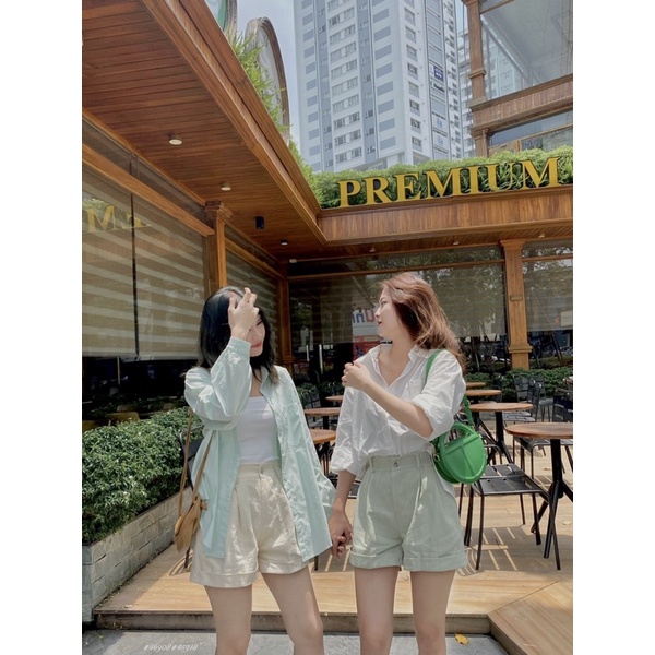 Quần Short vải 1919-lưng thun 1 nút-lật lai