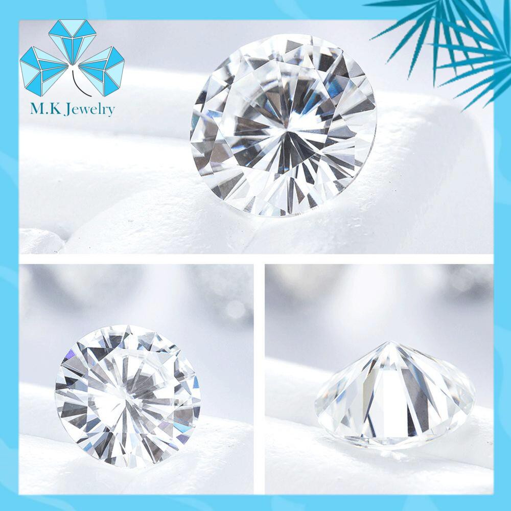 ( Size 4ly5 - 5ly4 - 6ly3) Kim cương nhân tạo Moissanite nước D - Độ tinh khiết FL. Full Kiểm định quốc tế GRA.