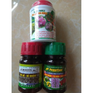 Bộ sản phẩm dưỡng cây chăm sóc cây sứ thái ( Power feed+Acroots+super Kali) - 100ml/chai